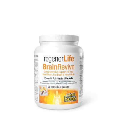 30 дневна програма в подкрепа на когнитивното и мозъчно здраве - Rеgener Life™ BrainRevive, 30 индивидуално опаковани пакетчета Natural Factors