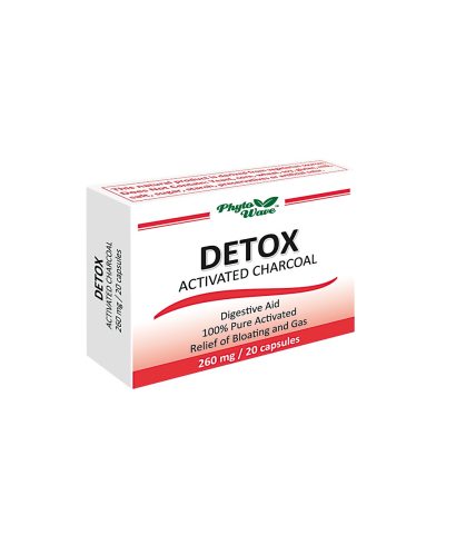 Детокс активен въглен, 260 mg, 20 капсули