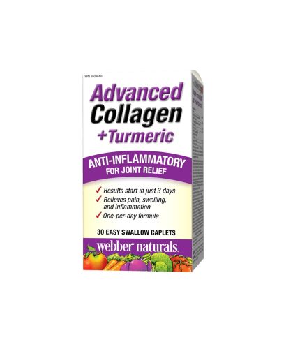 Advanced Collagen + Turmeric / Колаген и куркума за здравето на ставите, 30 мини каплети Webber Naturals