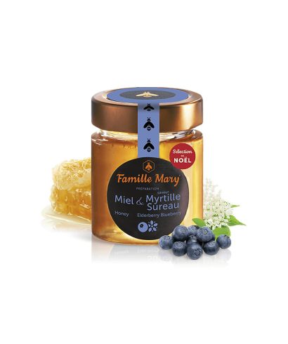Акациев пчелен мед с аромат на боровинки и черен бъз, 170 g