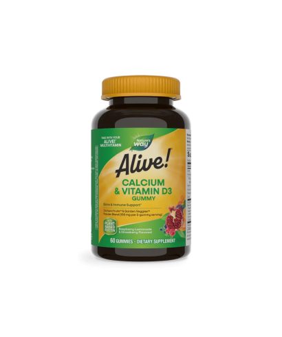 Alive! Calcium + D3 Gummies / Алайв! Калций + D3, 60 желирани таблетки Nature’s Way