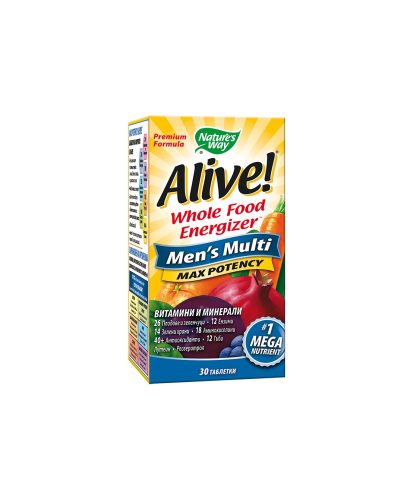 Alive! Men's Multi Max Potency / Алайв! Мултивитамини за мъже x 30 таблетки Nature’s Way