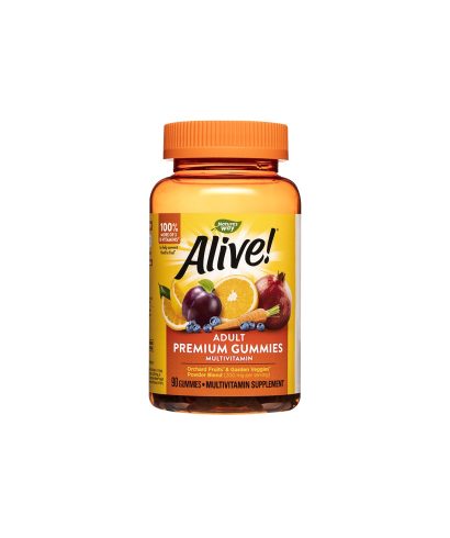 Alive! Adult Premium Gummies Multivitamin / Алайв! Премиум мултивитамини за възрастни, 90 желирани таблетки Nature’s Way