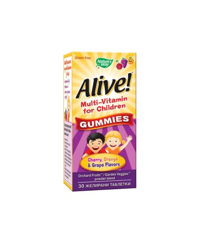 Alive! Multi-Vitamin for Children Gummies / Алайв! Мултивитамини за деца, 30 желирани таблетки Nature’s Way