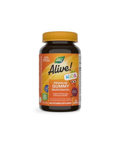 Alive! - Алайв! Премиум мултивитамини за деца, 90 желирани таблетки Nature’s Way