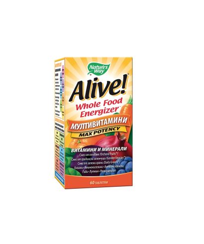 Alive! - Алайв Мултивитамини Max Potency, 60 таблетки Nature’s Way