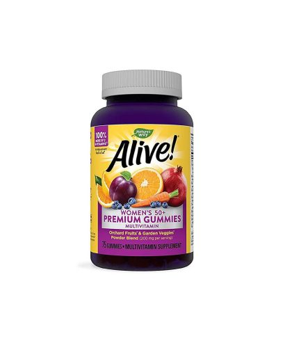 Alive! Women’s 50+ Premium Gummies multivitamin / Алайв! Премиум мултивитамини за жени 50+ , 75 желирани таблетки Nature’s Way