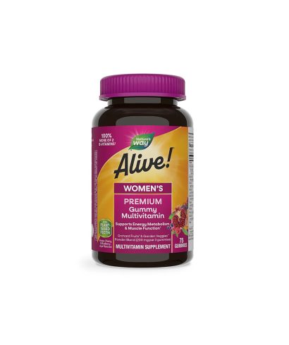 Alive! Women's Premium Gummies Multivitamin / Алайв! Премиум мултивитамини за жени, 75 желирани таблетки Nature’s Way