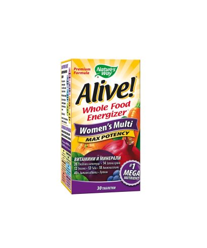 Alive! Women's Multi Max Potency/ Алайв! Мултивитамини за жени x 30 таблетки Nature’s Way