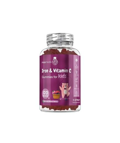 Анемия - Желязо 7 mg + Витамин С 10 mg (за деца), 120 желирани таблетки, с вкус на горски плодове
