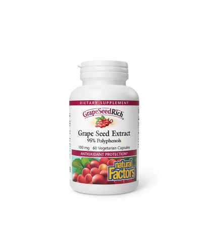 Антиоксидант - Гроздово семе GrapeSeedRich, 100 mg х 60 V капсули Natural Factors