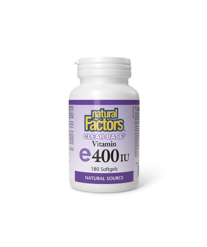 Антиоксидант - Витамин E Clear Base, 400 IU х 180 софтгел капсули Natural Factors