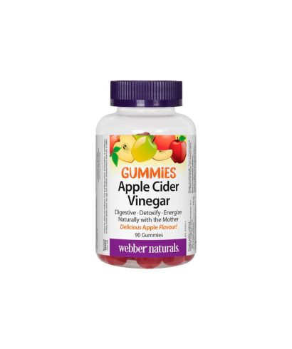 Apple Cider Vinegar Gummies - Ябълков оцет гъмис - Антиоксидантна защита и бърз метаболизъм, 90 желирани таблетки Webber Naturals