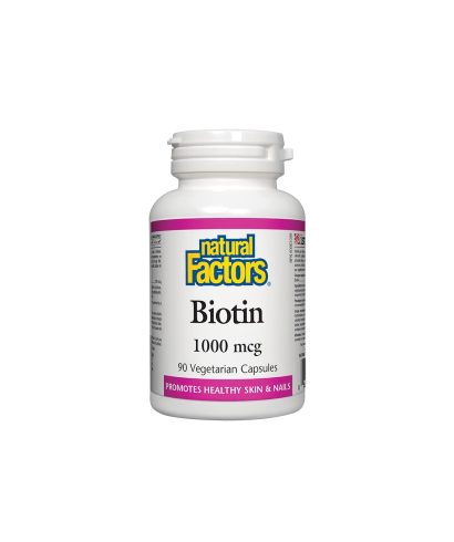 Biotin/ Биотин / Kоса, кожа, нокти, 90 капсули Natural Factors