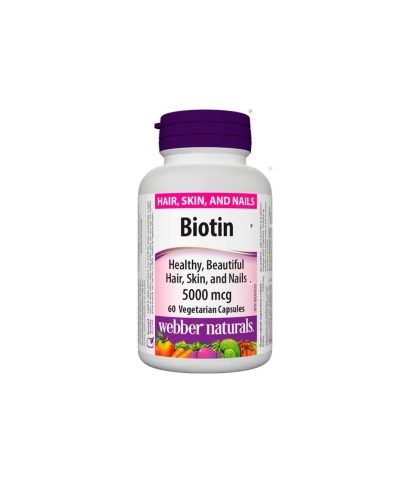 Biotin / Биотин, 5000 mcg, 60 капсули Webber Naturals