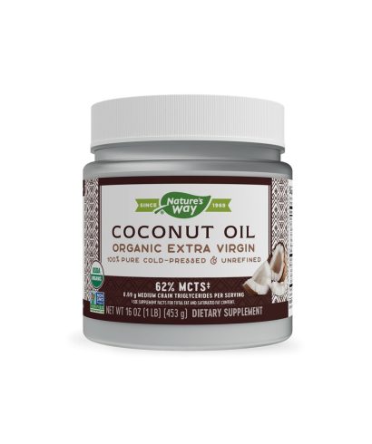 Кокосово масло, 62% MCT мастни киселини - Coconut Oil Organic Extra Virgin, 474 ml, 32 дози Nature’s Way