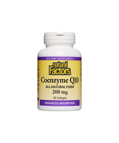 Coenzyme Q10 All-Natural Form - Коензим Q10 (Антиоксидант и кардиопротектор), 200 mg, 30 софтгел капсули Natural Factors