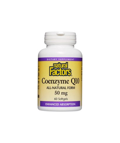 Coenzyme Q10 All-Natural Form - Коензим Q10 (Антиоксидант и кардиопротектор), 50 mg, 60 софтгел капсули Natural Factors