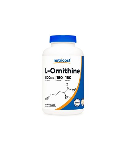 Детоксикация и черен дроб - Л-Орнитин, L-Ornithinе, 500 mg х 180 капсули Nutricost