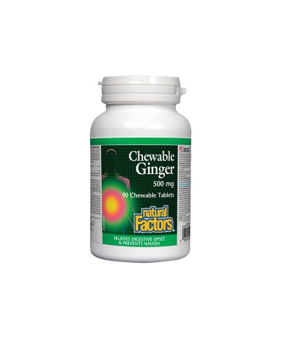 Ginger Chewable/ Джинджифил 500 mg х 90 дъвчащи таблетки Natural Factors