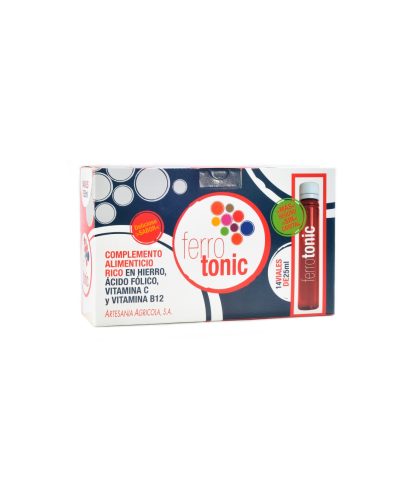 Желязо + фолиева киселина и витамини В12 & С - Ferro tonic – тоник за кръвта, защита от анемия и умора, 14 ампули x 25 ml