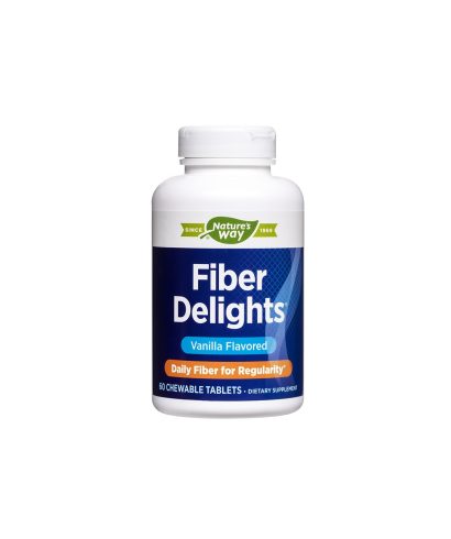 Fiber Delights - Микс от фибри за отслабване и детоксикация, 60 дъвчащи таблетки Nature’s Way