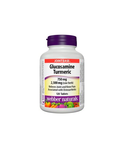 Glucosamine Turmeric - Глюкозамин Сулфат + Kуркума - Здрави стави, 120 таблетки Webber Naturals