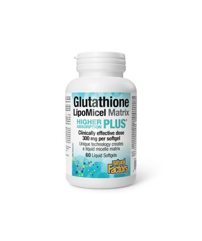 Glutathione LipoMicel Matrix - Глутатион с висока абсорбция (мощен антиоксидант), 300 mg, 60 софтгел капсули Natural Factors