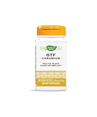 Хром (никотинат) GTF - Контрол на кръвната захар, 200 mcg, 100 капсули Nature’s Way