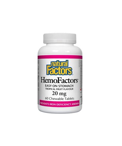 HemoFactors® / Желязо 20 mg х 60 дъвчащи таблетки Natural Factors