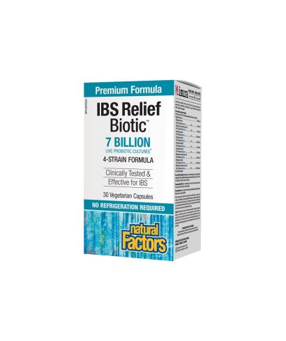 IBS Relief Biotic™ / Мултипробиотик 4 щама, 7 млрд. активни пробиотици x 30  капсули Natural Factors
