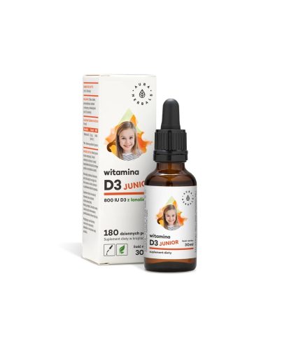 Имунна и костна система - Витамин D3 (800 IU) - за деца и възрастни, 30 ml капки Aura Herbals