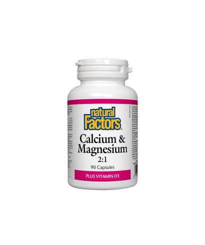 Calcium & Magnesium + Vitamin D3/ Калций и Магнезий + Витамин D3 х 90 капсули Natural Factors