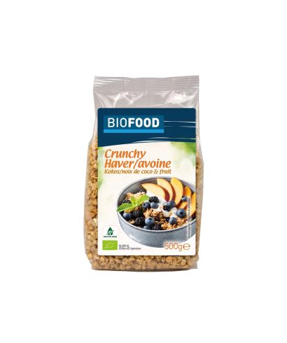 Хрупкави овесени ядки с кокос и плодове БИО, 500 g