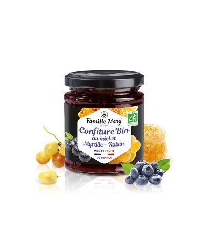 Конфитюр от био мед, боровинки и грозде, 220 g