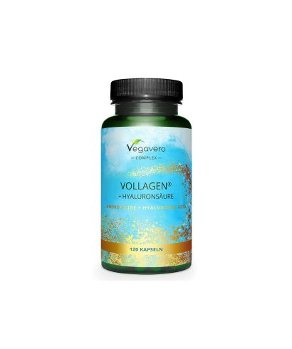 Коса и кожа - Аминокиселини + Хиалуронова киселина Vollagen, 120 капсули Vegavero
