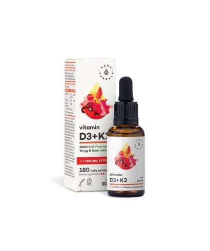 Кости и стави - Витамин D3 800 IU + K2 36 µg + Куркума, 30 ml капки