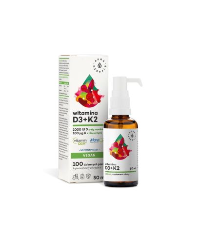Кости и стави - Витамин D3 + K2 (веган формула), 50 ml капки