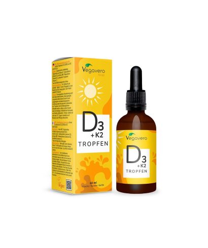 Кости и зъби - Витамин D3 + K2, 60 ml капки