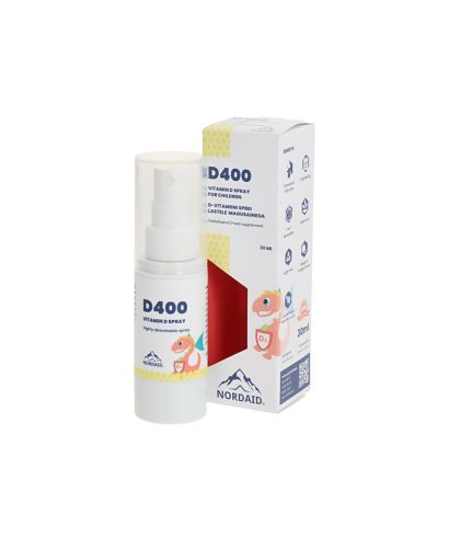Кости, зъби и имунна защита - Витамин D3 400 IU, спрей за уста, 30 ml / 200 впръсквания Nordaid