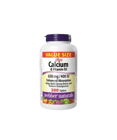 Костна система - Ултра Калций 650 mg + Витамин D3 400 IU, 280 таблетки