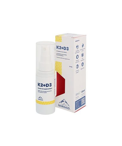 Витамини К2 (20 µg) + D3 (800 IU) - Здраве за сърцето и костите, силен имунитет, Спрей за уста, 30 ml, 200 впръсквания