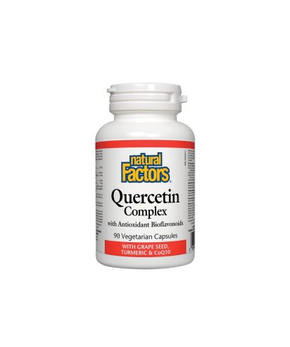 Quercetin Complex/ Кверцетин комплекс с Биофлавоноиди + гроздово семе, куркума и коензим Q10 х 90 капсули Natural Factors
