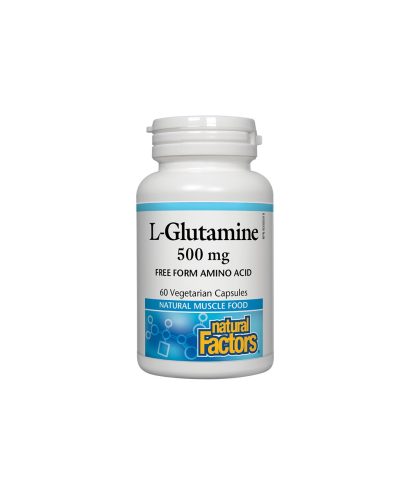 За чревната бариера и мускулната функция - Л-глутамин, 500 mg, 60 капсули Natural Factors