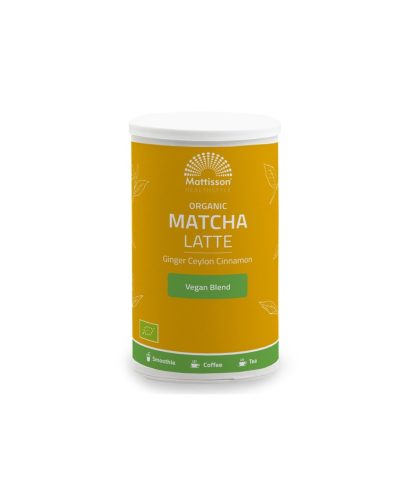 Лате с матча, джинджифил и цейлонска канела Био, 140 g прах Mattisson Healthstyle