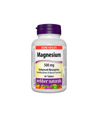 Magnesium/ Магнезий 500 mg x 60 таблетки с оптимална абсорбция Webber Naturals