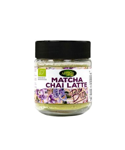 За овкусяване на напитки – билкова смес Matcha Chai Latte - С матча, индийско орехче и други био подправки, 60 g, прах