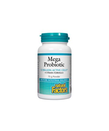 Mega Probiotic/ Мега пробиотик 4 щама, 12 млрд. активни пробиотици 75 g пудра х 75 дози Natural Factors