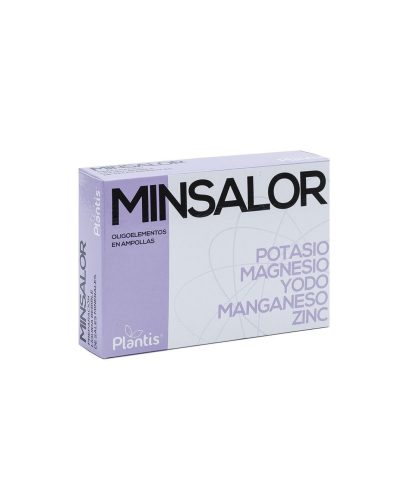 Minsalor Oligoelementos - Калий, магнезий, йод, манган, цинк / За редукция на теглото, 20 ампули за пиене Artesania