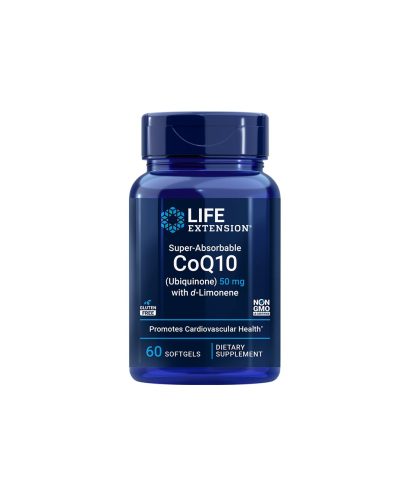 Мощен антиоксидант за здраво сърце - Коензим Q10 (убиквинон) 50 mg + d-Лимонен, 60 софтгел капсули